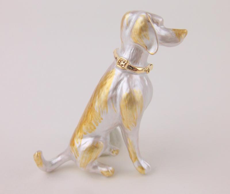 Stunning Enameled Rhinestone Dog Brooch (1 of 1)