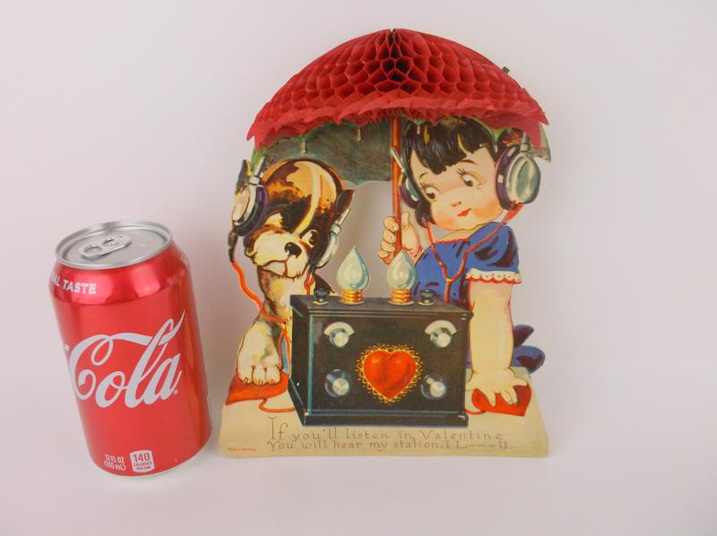 Antique Early 1900s Radio Dog Valentines Card 3D (1 of 5)
