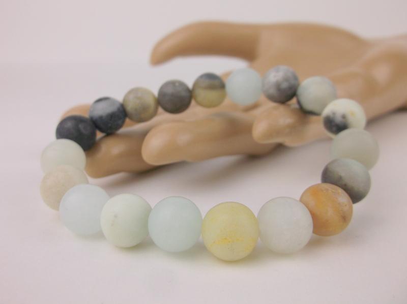 New Healing Genuine Matte Amazonite Bracelet Large (1 of 1)