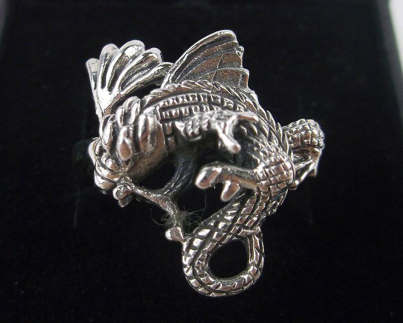 New Boxed Sterling Silver Dragon Ring Size 7.5 (1 of 2)