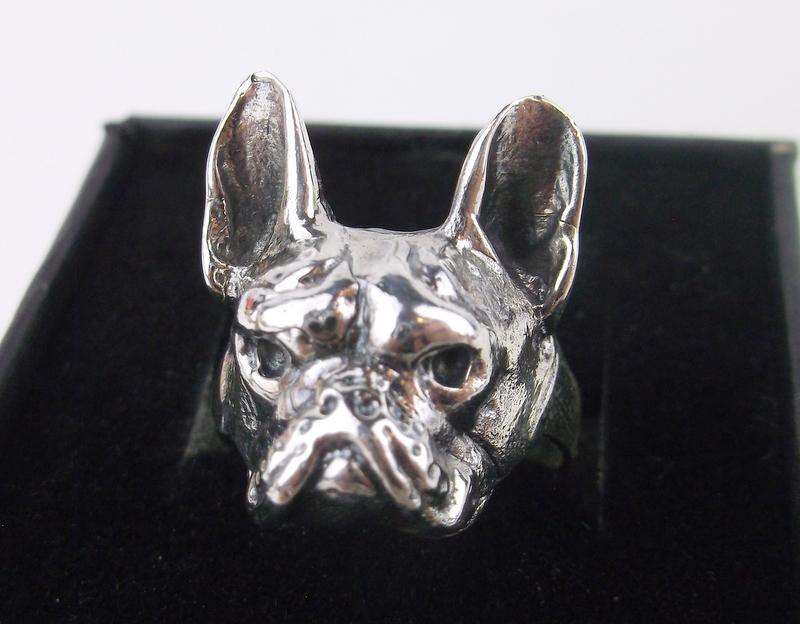 New Boxed Sterling Silver Bulldog Ring Size 5 (1 of 2)