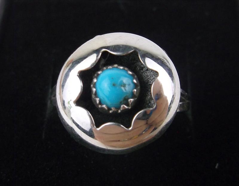 Navajo Felix Perry Sterling Silver Turquoise Ring 6.5: z Handmade Genuine Navajo, Solid Sterling Silver, In New Never Worn Condition.