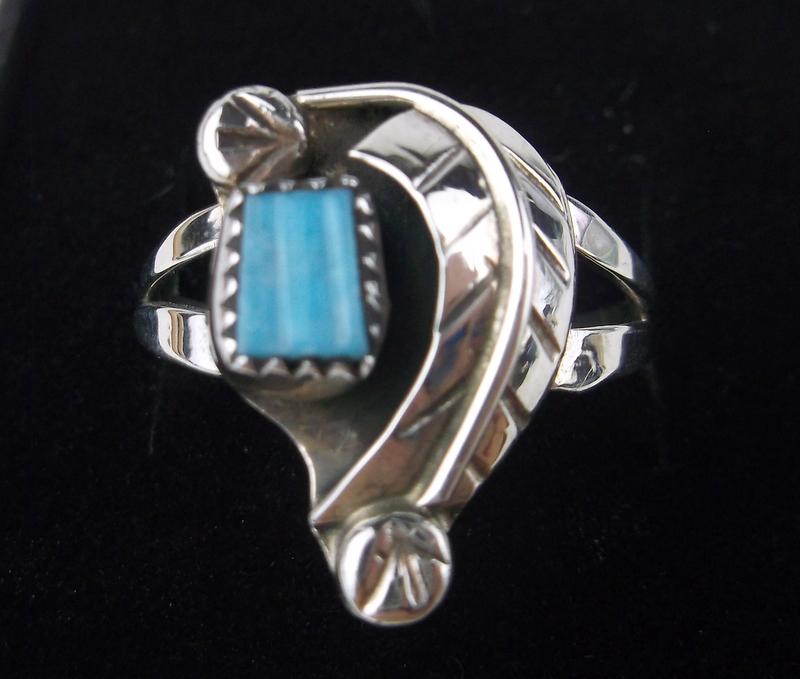 Zuni Amy Locaspino Sterling Silver Turquoise Ring 7 (1 of 2)