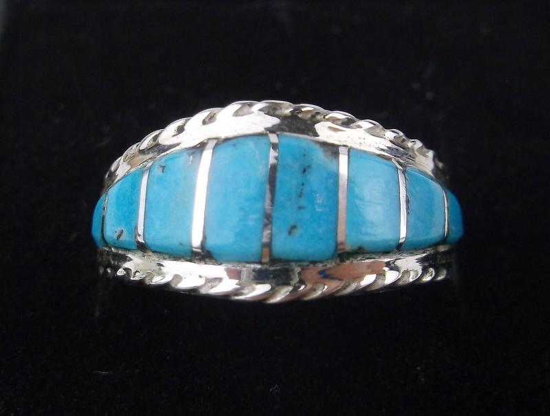 Zuni Deede Penteah Sterling Silver Turquoise Ring 7 (1 of 2)