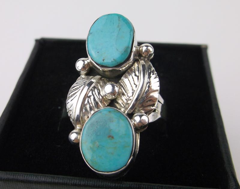 Navajo Calvin Spencer Sterling King Turquoise Ring 6.5: z Handmade Genuine Navajo, Solid Sterling Silver, In New Never Worn Condition.