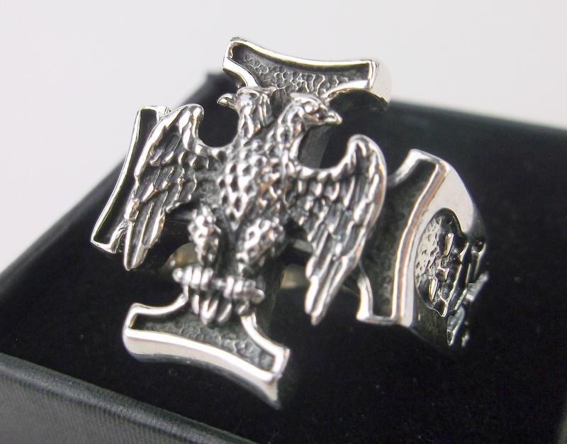 New Boxed Heavy Sterling Silver Masonic Ring 10 Cross (1 of 4)