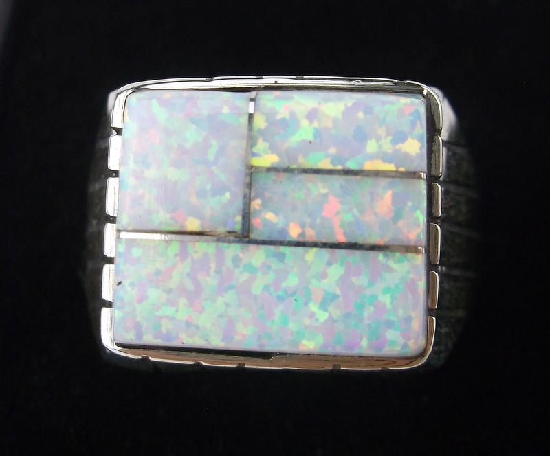 Huge Navajo Ray Jack Sterling Silver Opal Ring 10 (1 of 3)