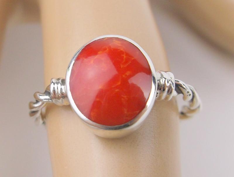 New Sterling Silver Red Jasper Ring Size 6.5 (1 of 1)