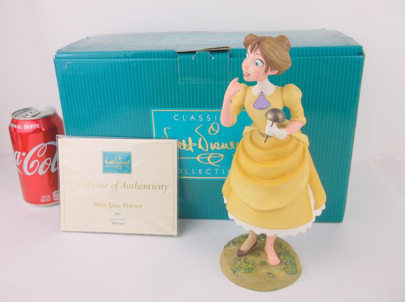 Rare WDCC Disney Miss Jane Porter Tarzan 1200913: Rare WDCC Tarzan Miss Jane Porter 1200913 with box, coa, and inserts. Miss Jane has been repaired as shown in pictures.