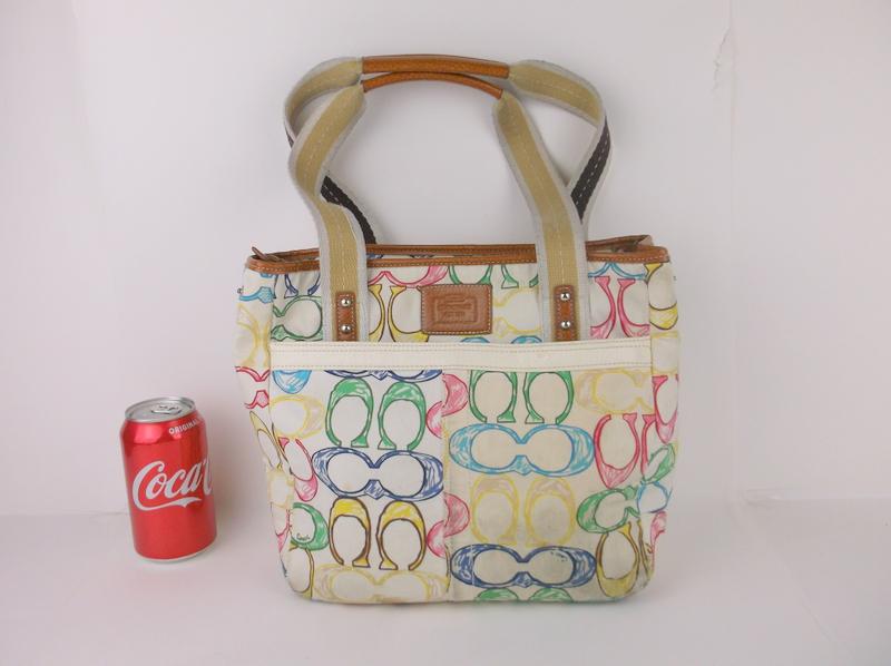 Coach Leather Canvas Handbag Purse: .