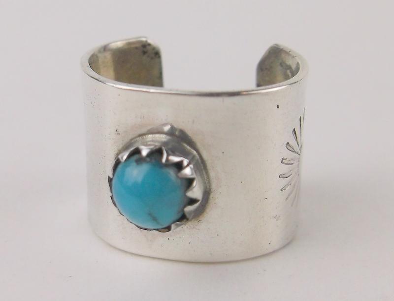 Stunning Navajo Sterling Silver Turquoise Ear Cuff (1 of 3)