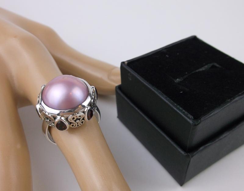 New Boxed Designer Sterling Silver Garnet Ring 7 (1 of 3)