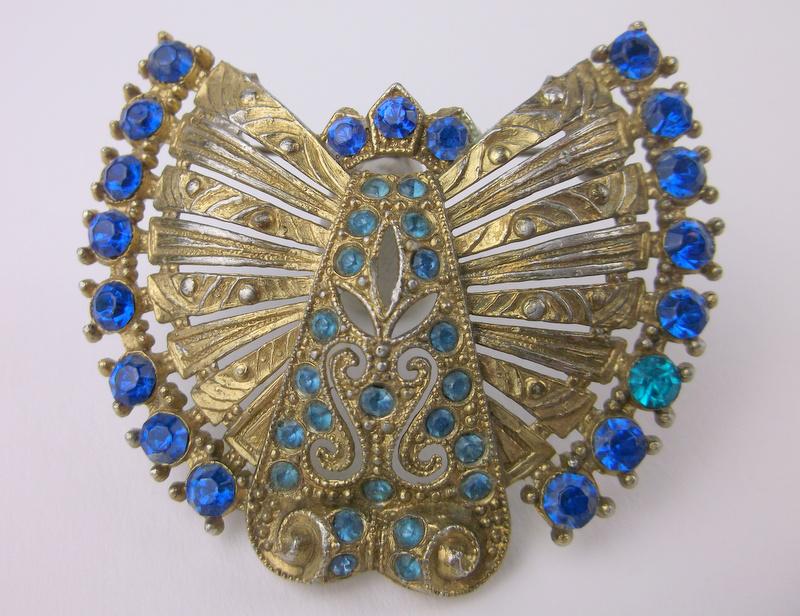 Incredible Antique 1920s Art Deco Rhinestone Brooch: excellent condition