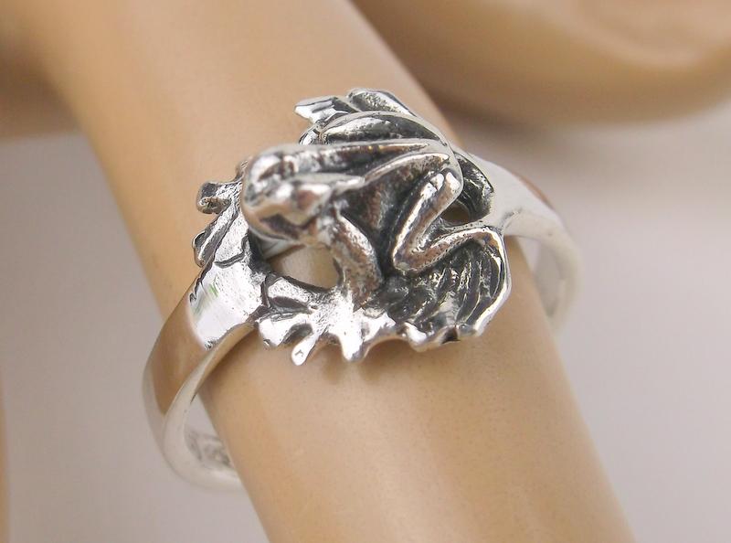 New Sterling Silver Frog Ring Size 8 (1 of 1)