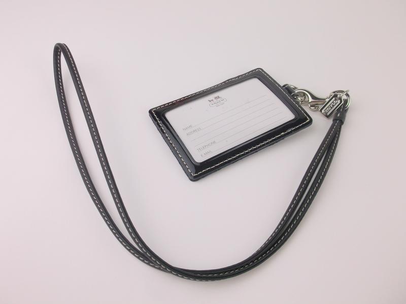 New Coach Leather ID Credit Card Lanyard: new condition