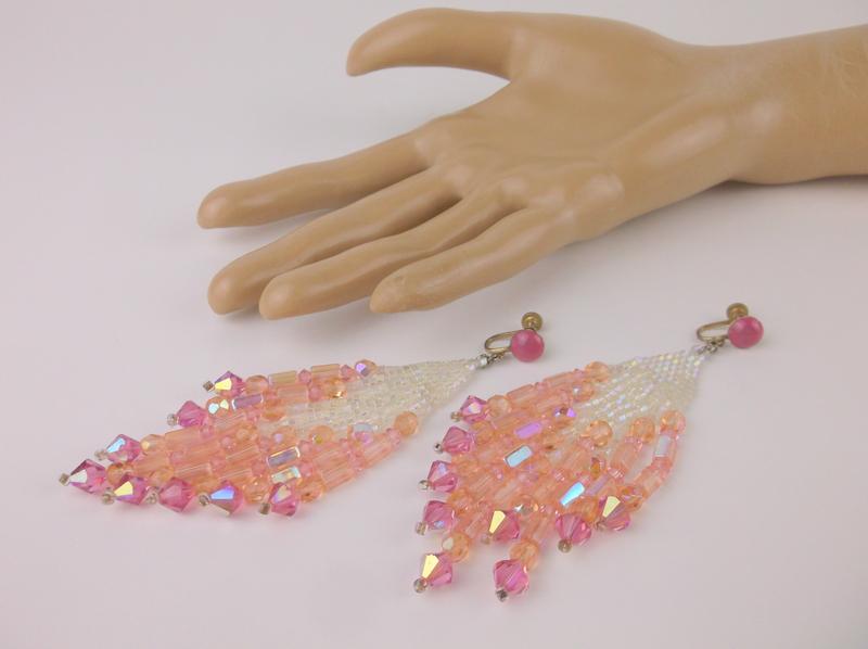 Stunning Long Antique Beaded Dangly Earrings (1 of 3)