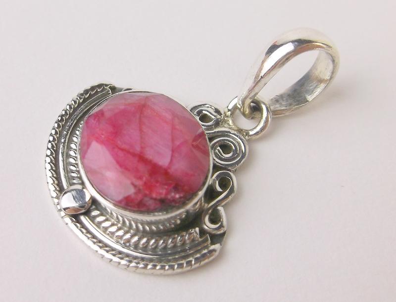 New Sterling Silver 5ct Ruby Pendant (1 of 1)