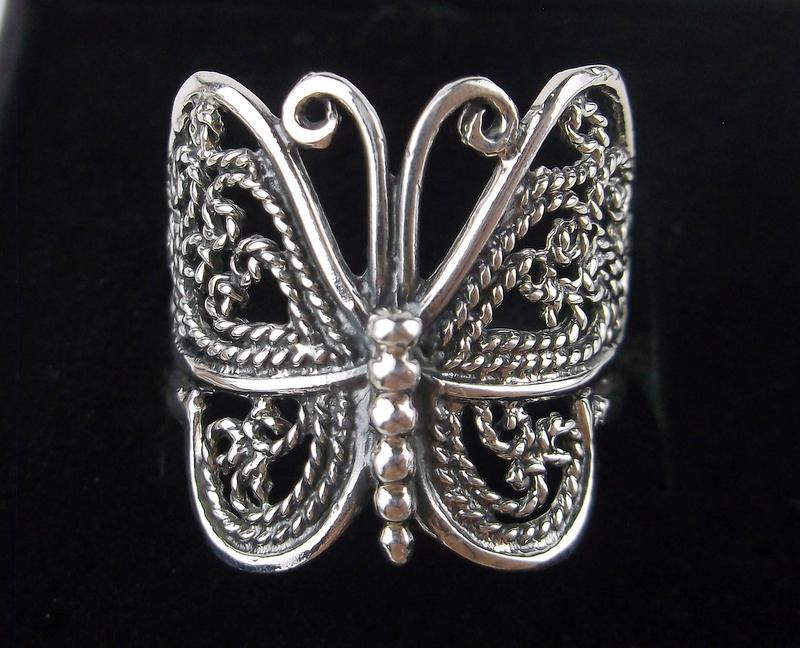 New Boxed Sterling Silver Butterfly Ring Size 6 (1 of 1)