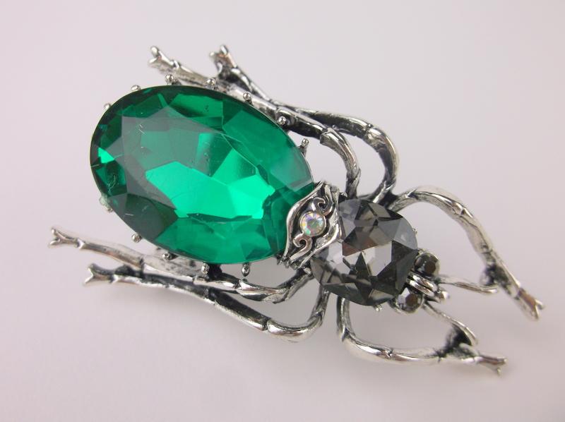Stunning Enameled Rhinestone Insect Brooch (1 of 1)