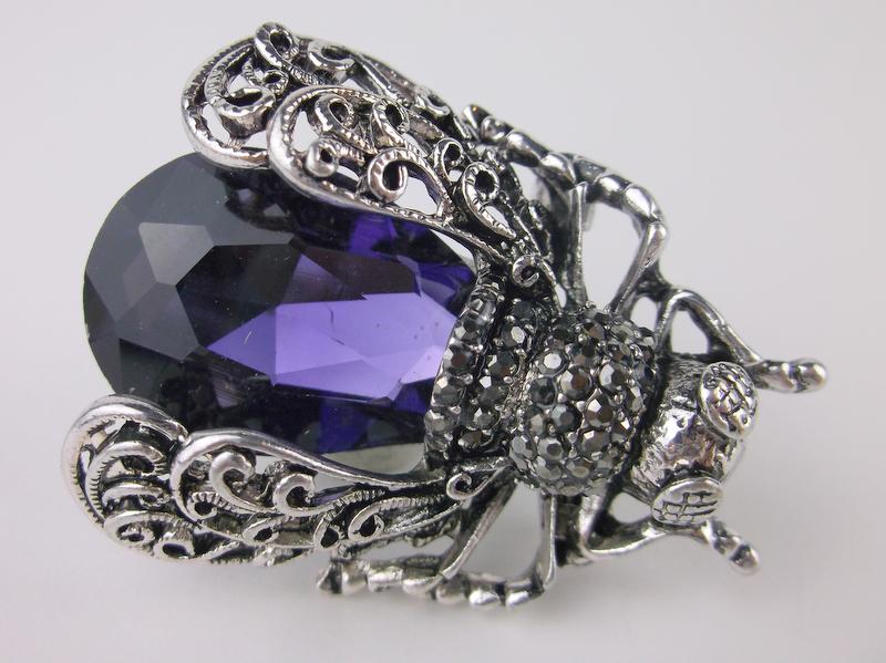 Stunning Large Enameled Rhinestone Bee Insect Brooch (1 of 1)