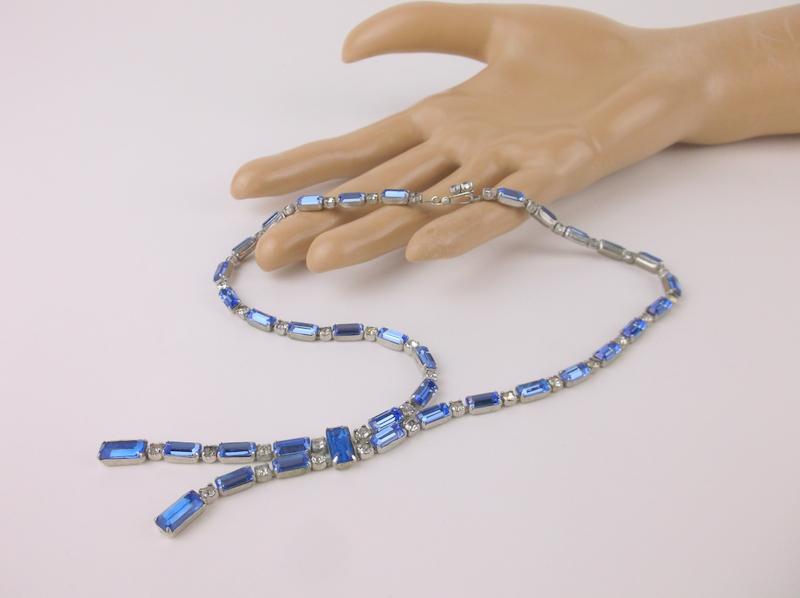 Stunning Antique 1960s Rhinestone Necklace 15" (1 of 3)