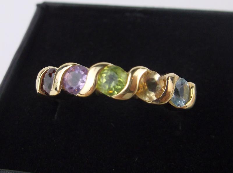 New Boxed Gold Over Sterling Gemstone Ring 10 (1 of 2)
