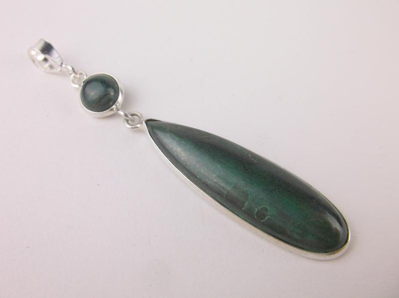 New Long Sterling Silver Turquoise Drop Pendant (1 of 1)