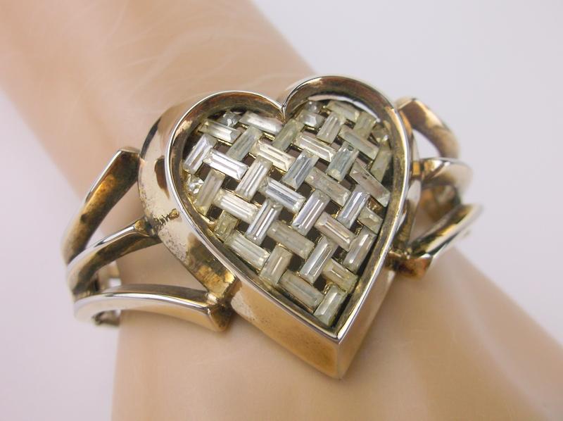 Antique 1950 Alfred Philippe Trifari Heart Rhinestone (1 of 8)