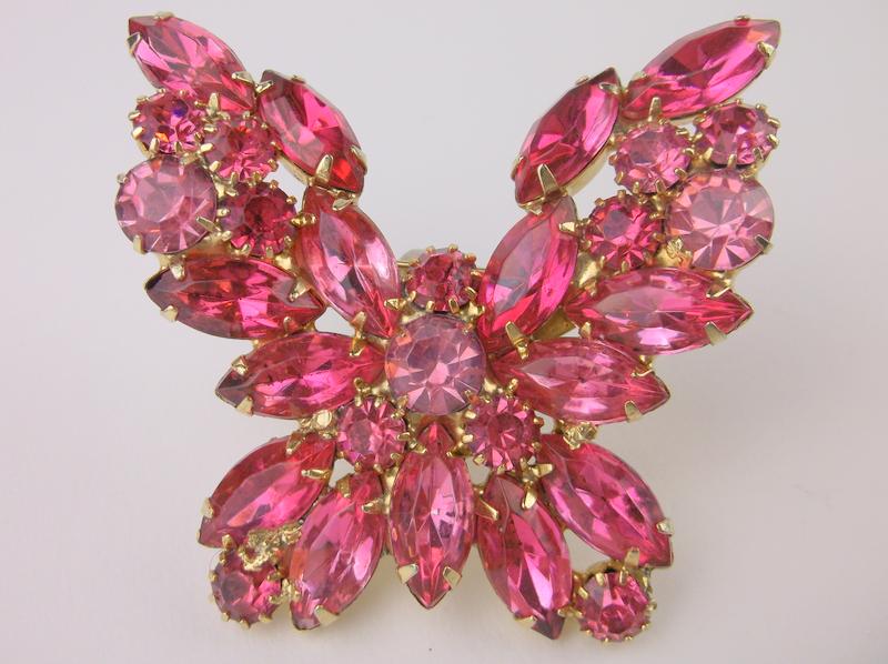 Gorg Large Antique Weiss Rhinestone Butterfly Brooch (1 of 5)