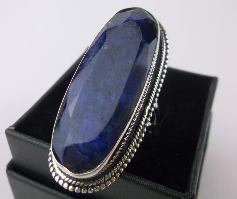 New Boxed Huge Bali Sterling 30ct Sapphire Ring 8 (1 of 2)