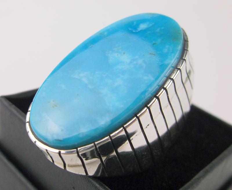 GIANT Navajo Ray Jack Sterling Silv Turquoise Ring 10 (1 of 3)
