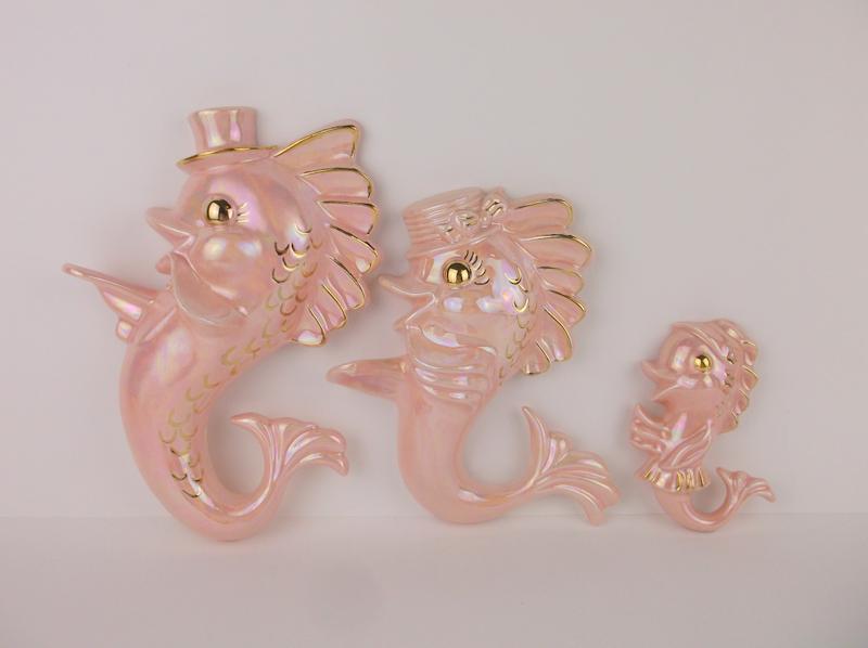 Stunning Antique 1960s Carnival Dolphin Wall Set (1 of 6)