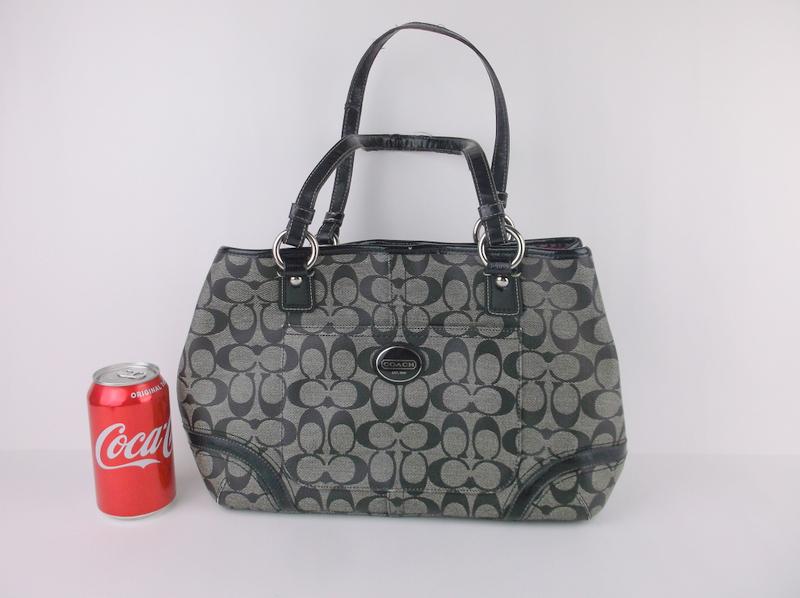 Coach Leather Canvas Handbag Purse: has wear and marks as shown