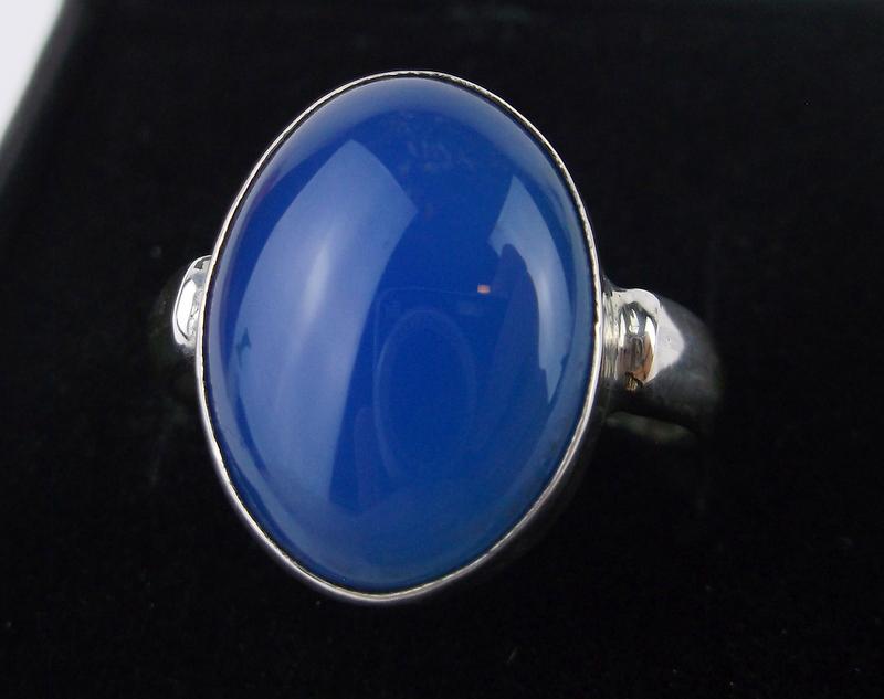 Stunning Boxed Sterling Blue Chalcedony Ring 7 (1 of 2)