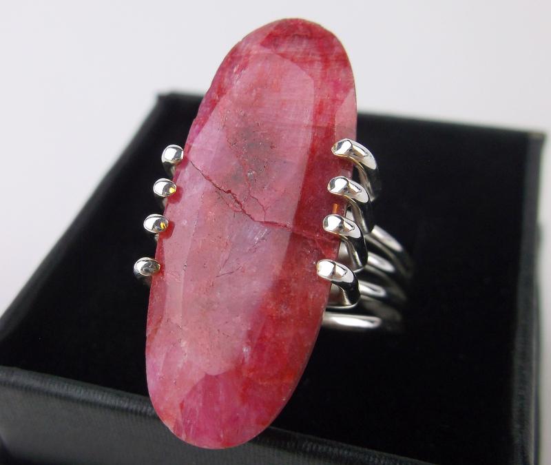 New Boxed Large Sterling Silver 22ct Ruby Ring 8 (1 of 2)