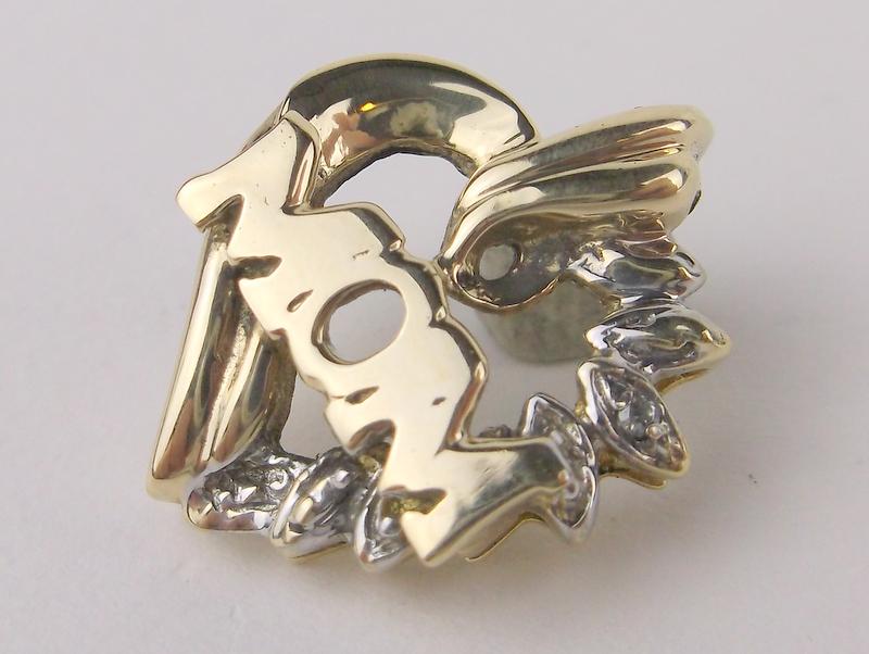 Thick Stunning 10kt Gold Diamond Mom Pendant (1 of 3)