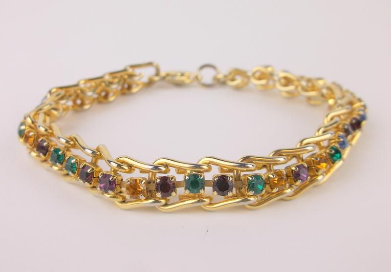 Stunning Vintage Rhinestone Bracelet 7.5" (1 of 1)