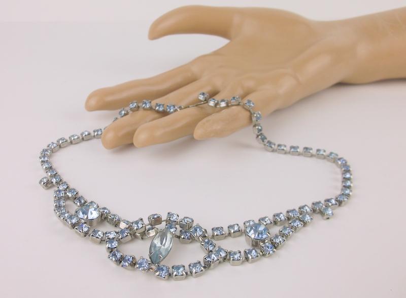 Stunning Antique 1950s Rhinestone Necklace 15" (1 of 4)
