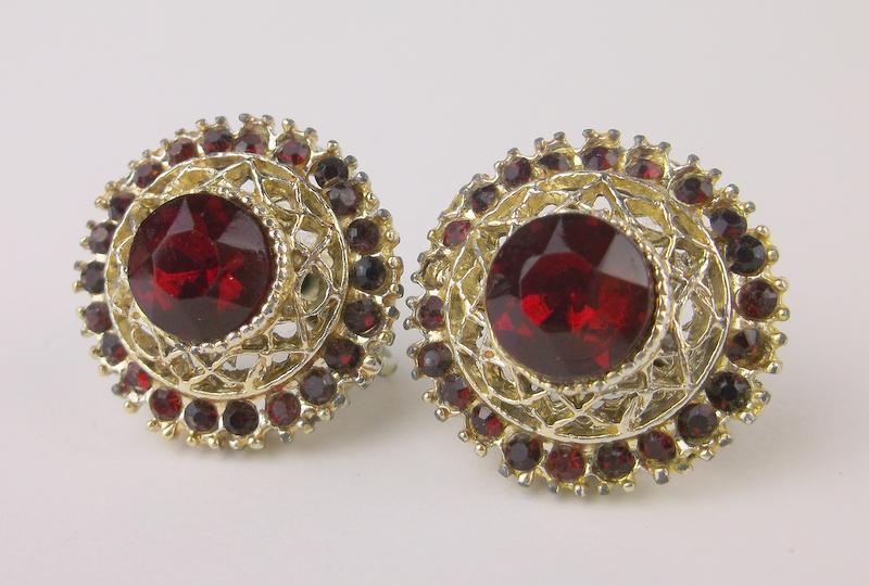 Stunning Antique 1950s Rhinestone Earrings (1 of 2)