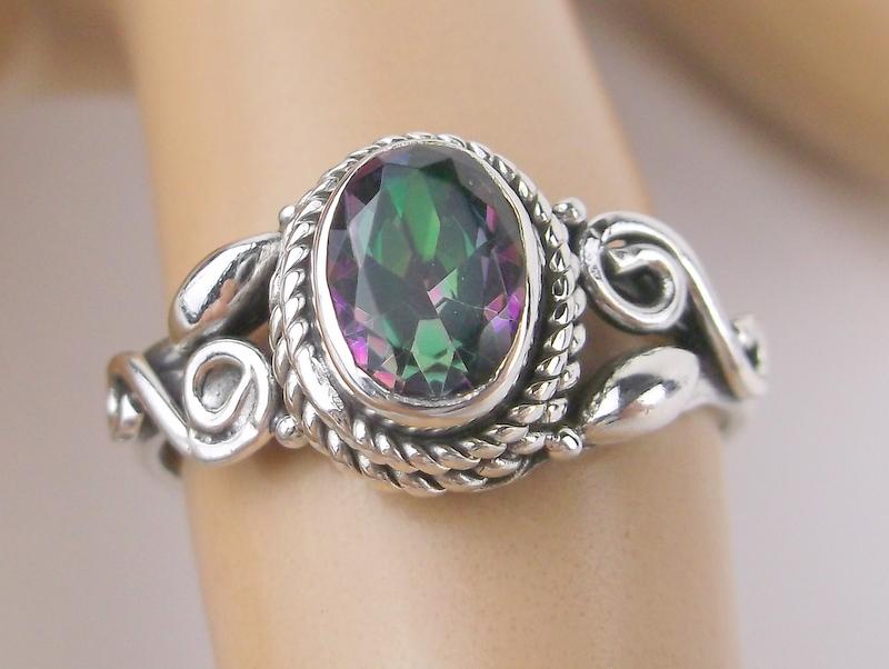 New Sterling Silver Rainbow Topaz Ring Size 6 (1 of 1)