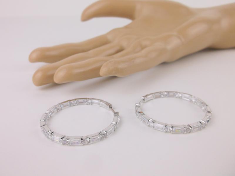 New Heavy Large Sterling Silver Hoop Earrings Thick (1 of 4)