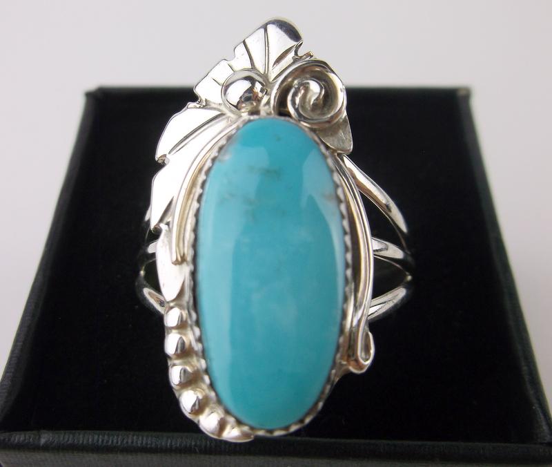 Navajo Shirley Ray Sterling King Turquoise Ring 12 (1 of 2)
