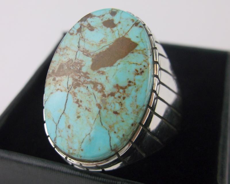 Huge Navajo Ray Jack Sterling King Turquoise Ring 12 (1 of 3)