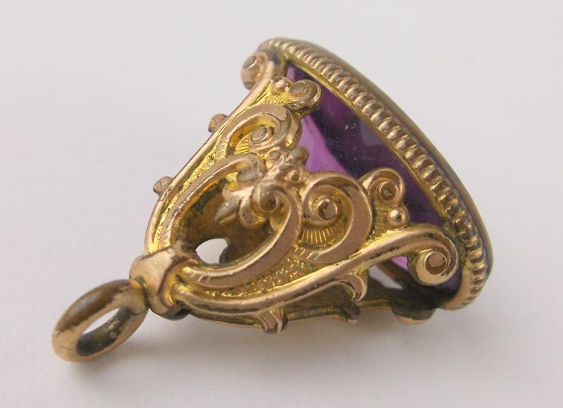 Stunning Antique Early 1900s Pocket Watch Fob Purple (1 of 3)