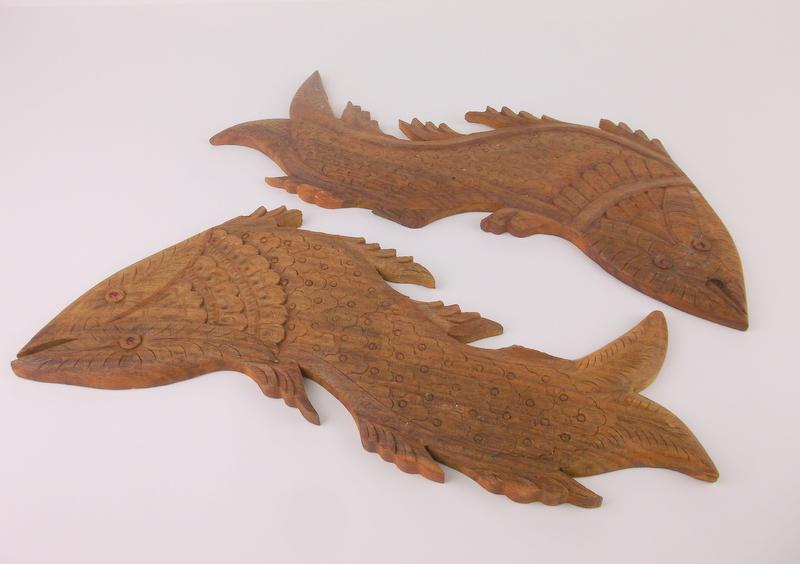 2 Vintage Teak Fish Wall Art (1 of 5)