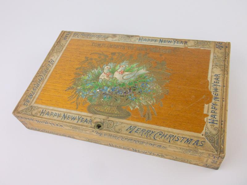 Rare Late 1800s Merry Christmas Cigar Box New Years (1 of 12)