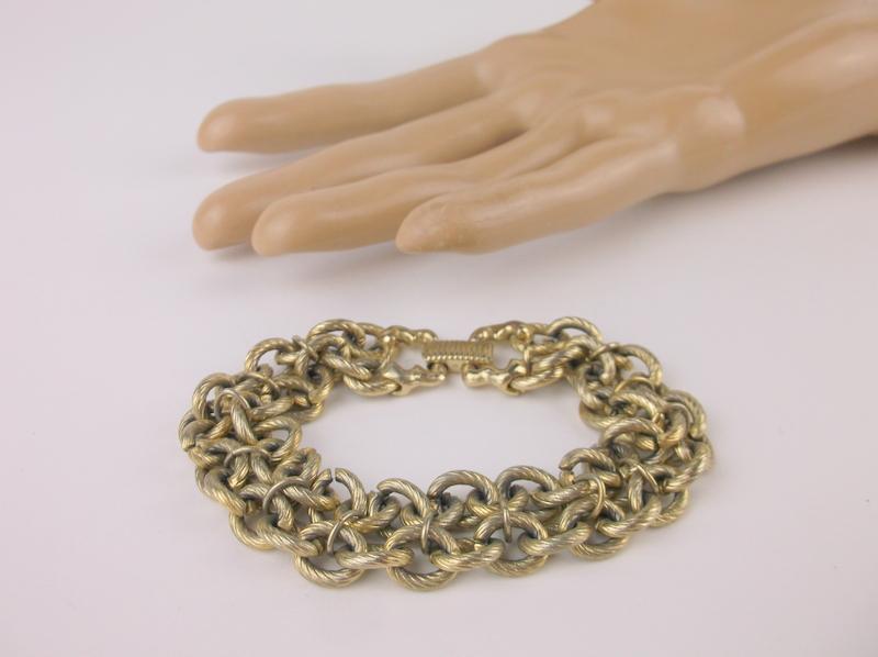 Gorgeous Antique Goldette Chain Bracelet 7.5": beautiful condition