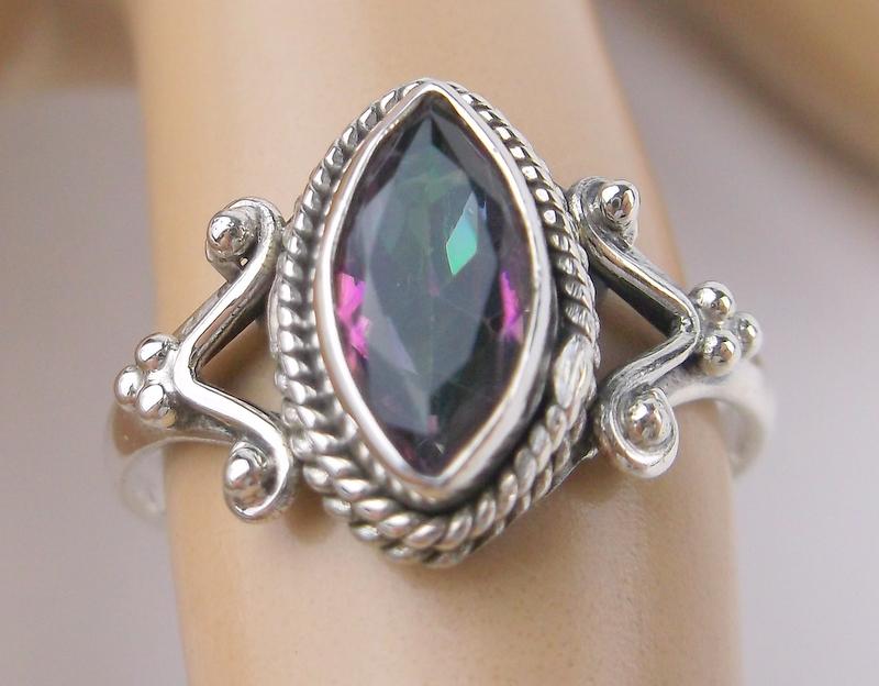 New Sterling Silver Rainbow Topaz Ring Size 7 (1 of 1)