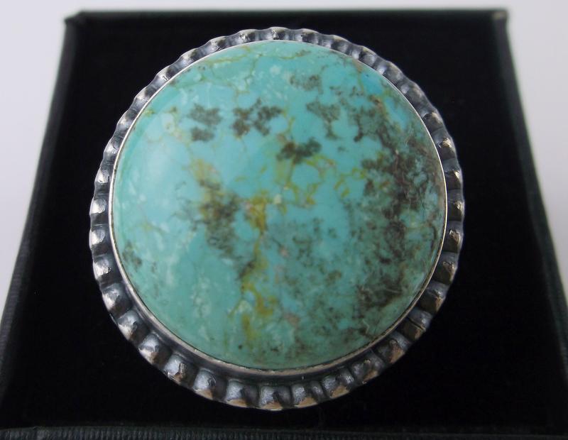 Navajo Eli Skeets Sterling Silver #8 Turquoise Ring 8 (1 of 2)