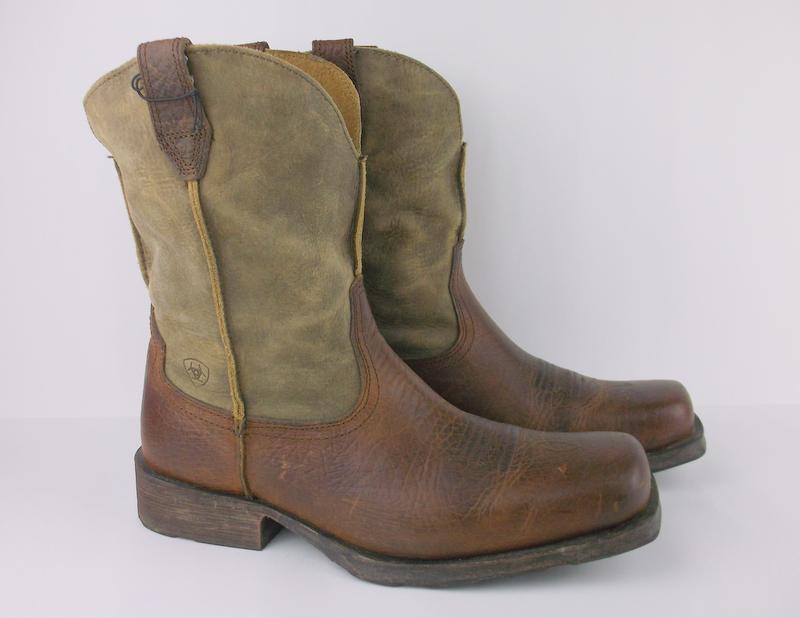 New Mens Ariat ATS Leather Cowboy Boots 12 (1 of 10)